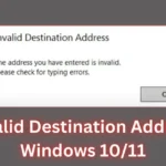 invalid destination address