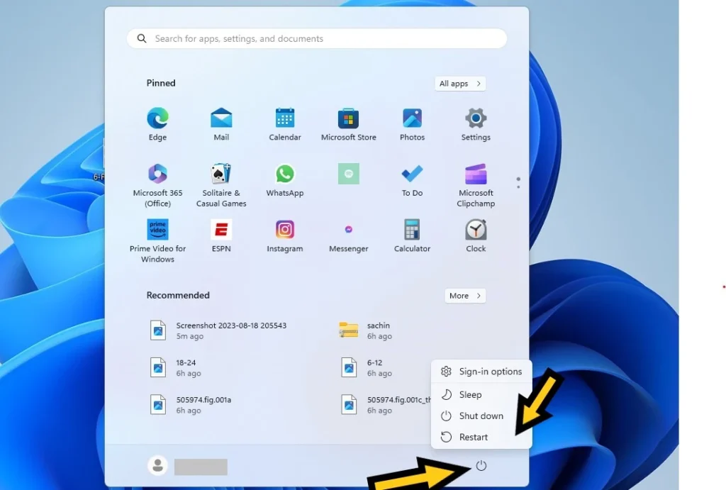 restart laptop with keyboard