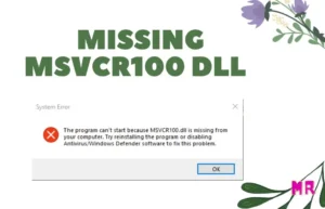 missing msvcr100.dll