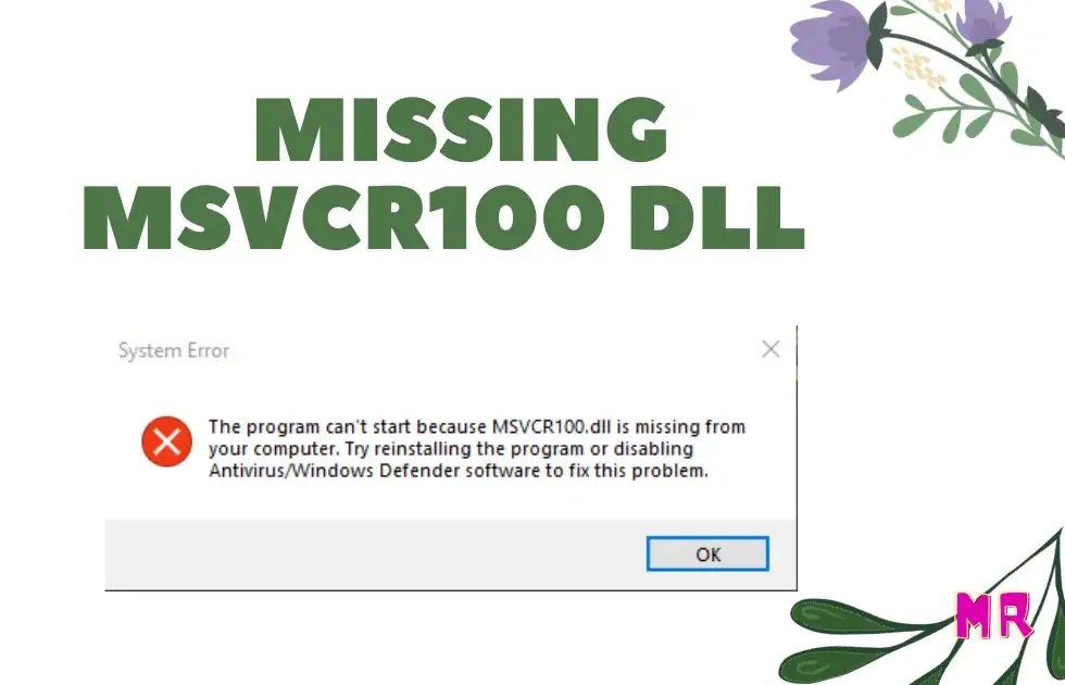 missing msvcr100.dll
