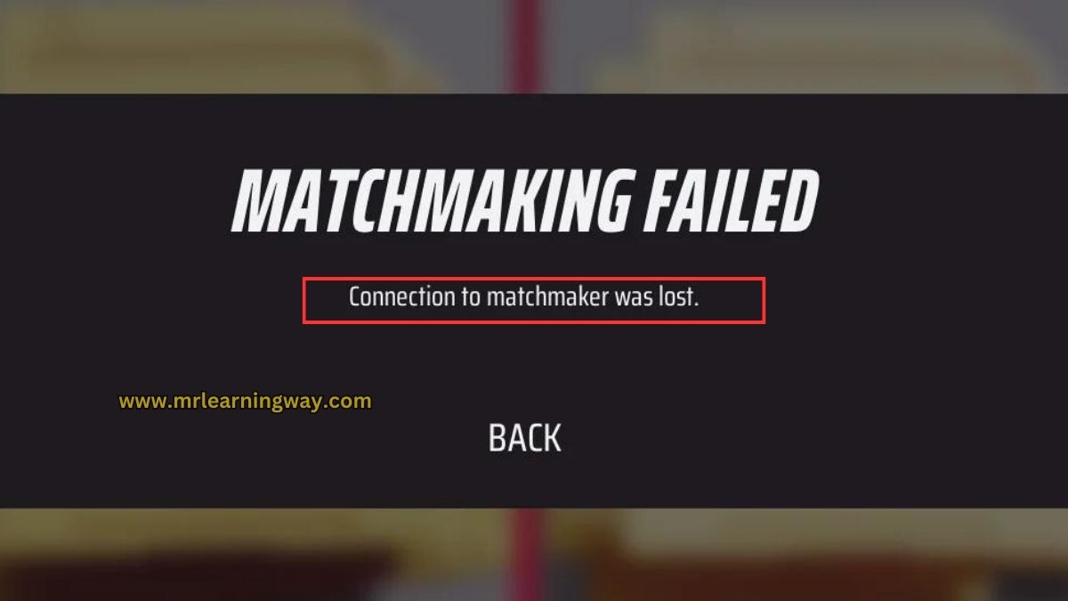 The finals matchmaking failed TRMF0100 Fix