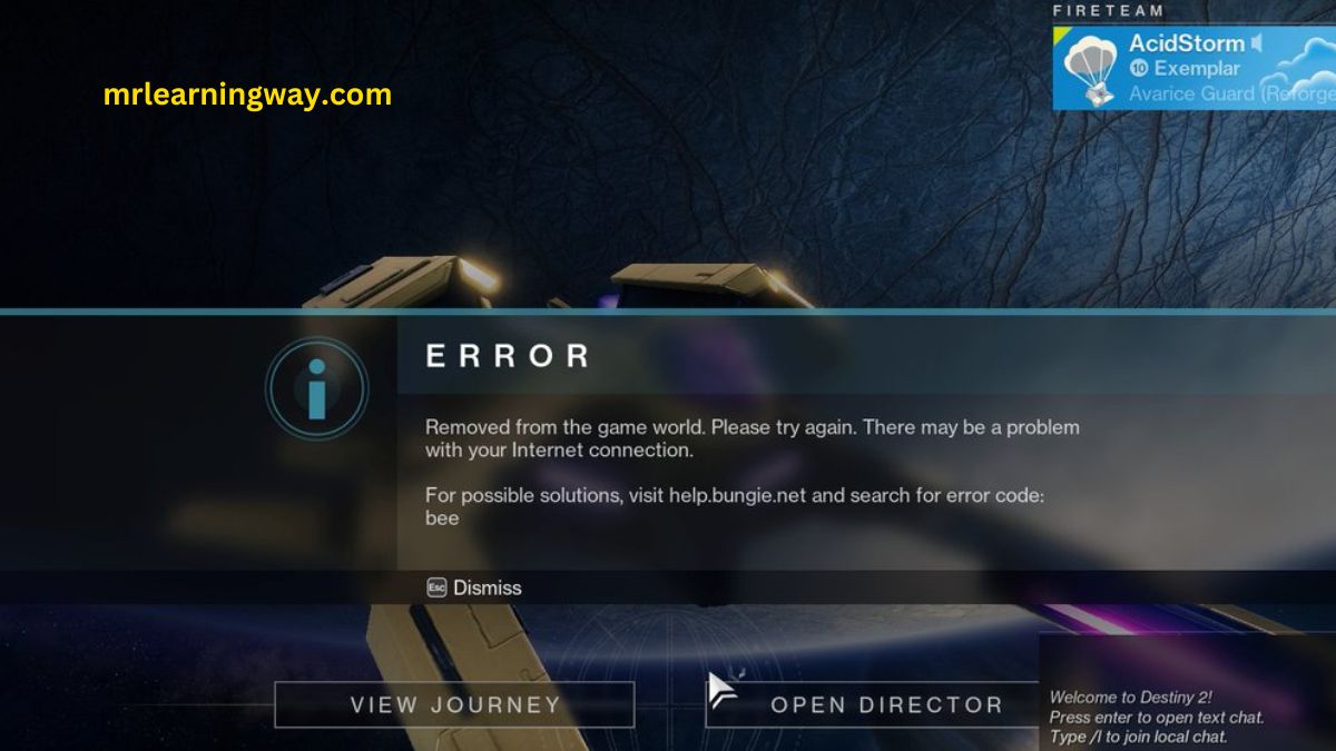 destiny 2 error code bee