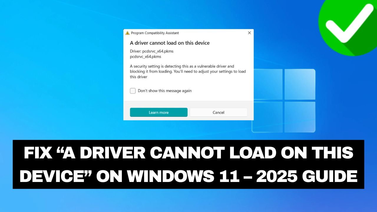 Driver Cannot Load Windows