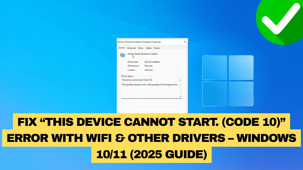 Device Cannot Start Code 10