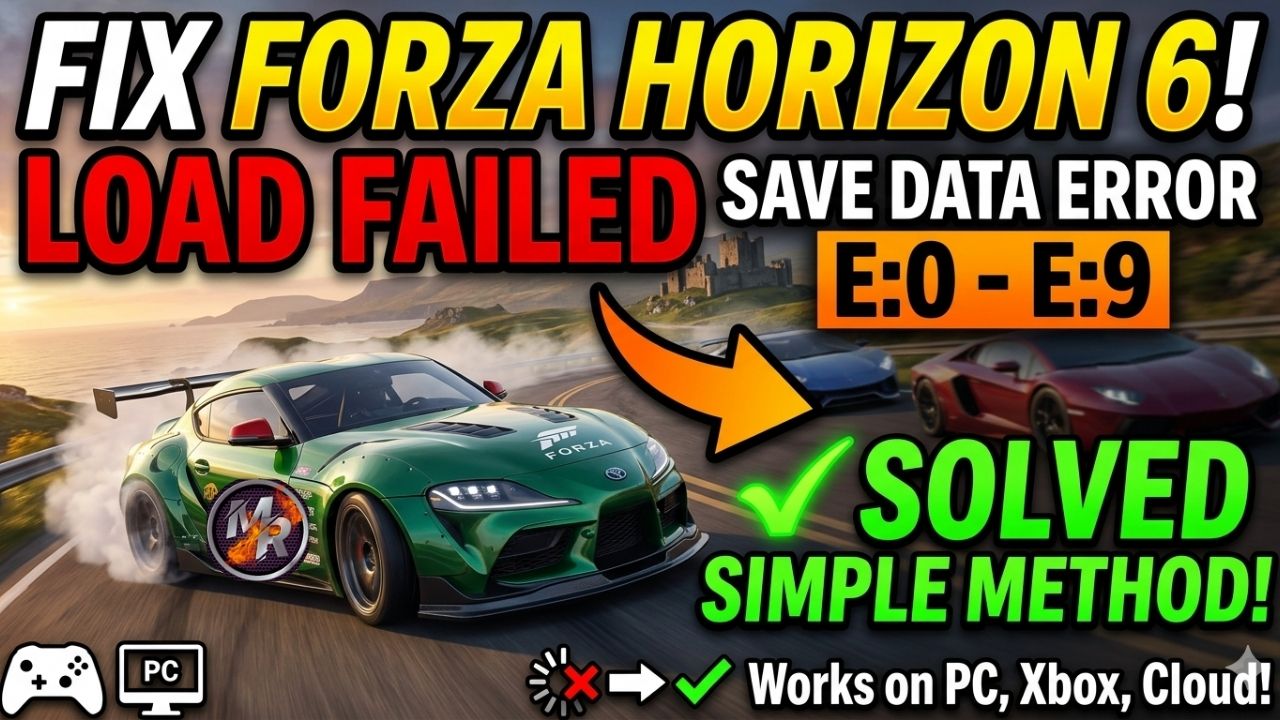 Fix Forza Horizon 6 Load Failed Save Data Error E0-E9