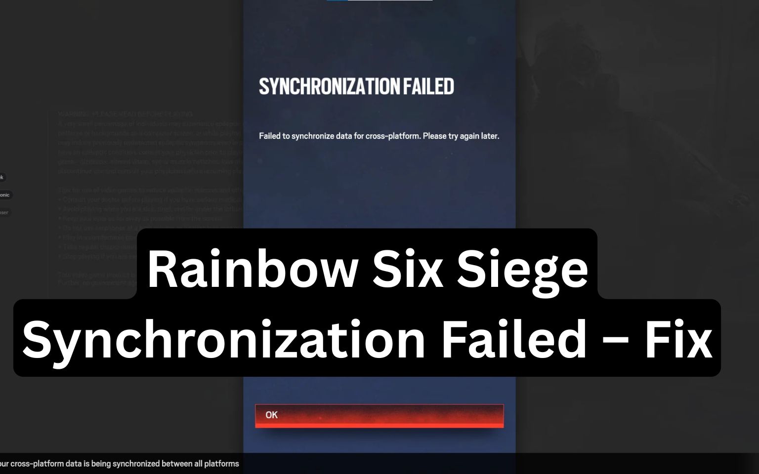 R6 Server Error Code Rainbow Six Siege Synchronization Failed โ Fix Error